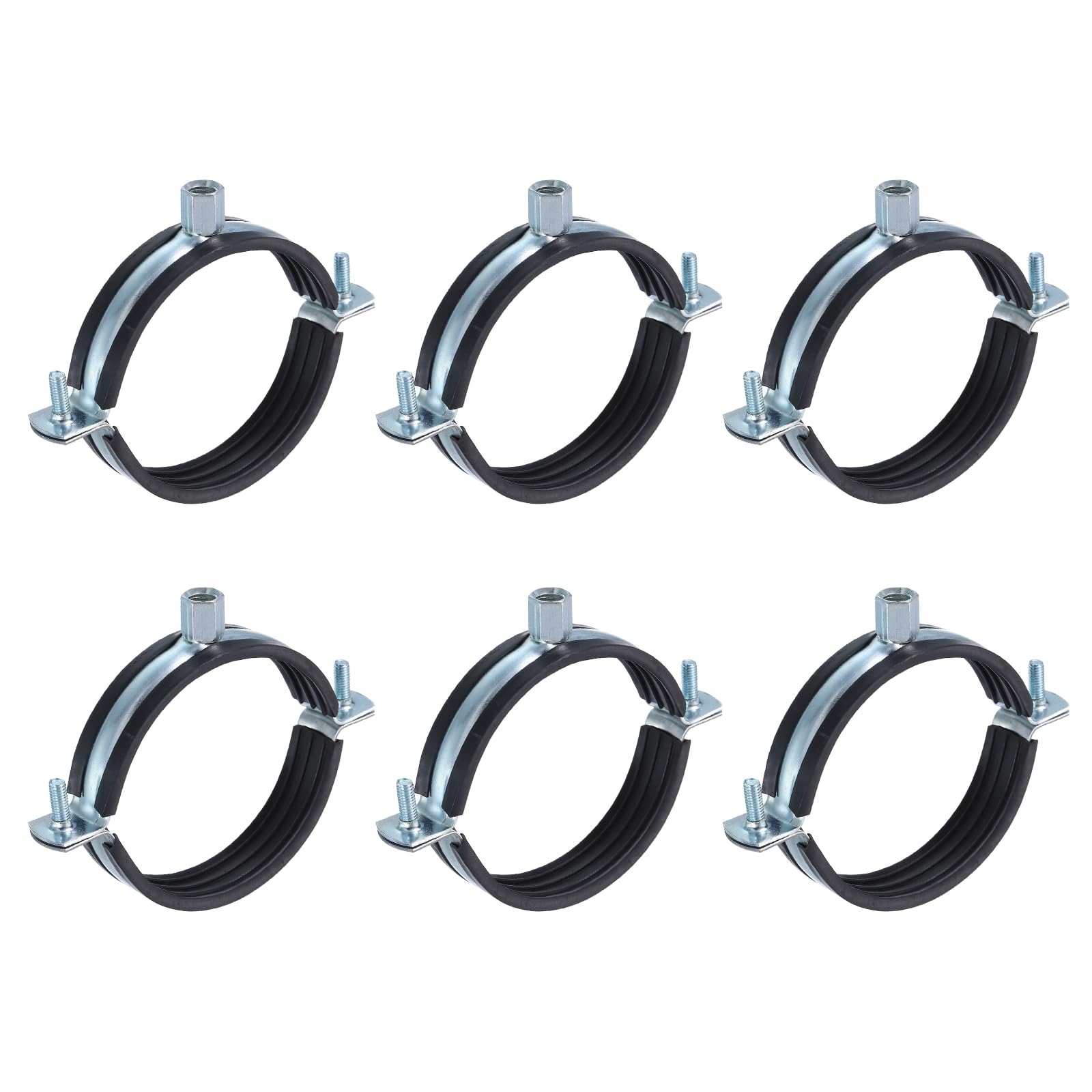QUARKZMAN 6 Piezas Soporte de Tubo de Anillo Dividido, Soporte de Tubo Ajustable de 90Mm/3.5 Pulgadas para O Techo con Abrazadera de Tubo para Soporte de Tubería de Fontanería y Drenaje