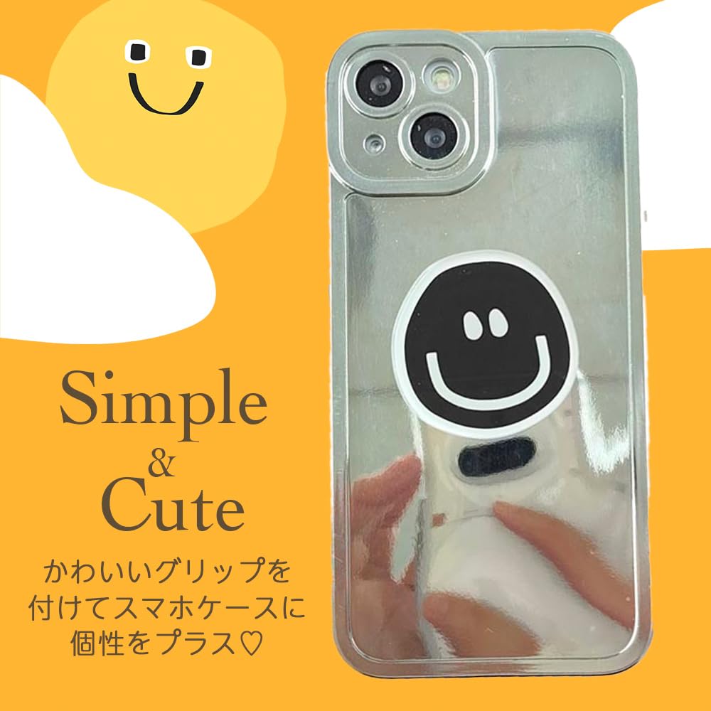 かわいい　スマイル　スマホグリップ　スマホリング　ニコちゃん　smile スマホ 楽天市場】スマホグリップ 韓国 おしゃれ かわいい ワンポイント