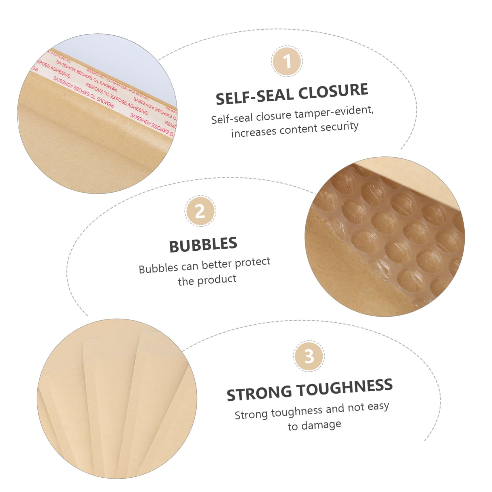 Lot de 25 Enveloppes à Bulles en Kraft Beige Doublure à Bulles pour Protection, Paquet D'emballage en Plastique Amortissants pour Envoi Sécurisé de Colis