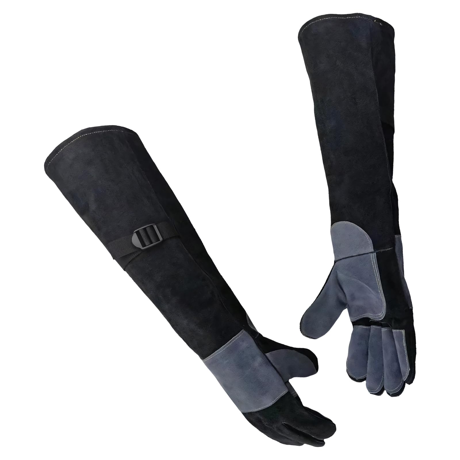 Gants de toilettage pour animaux de compagnie pour chats, chiens et petits animaux de compagnie, longs gants de manipulation en cuir avec couverture renforcée des mains, utilisation de gants de pour à