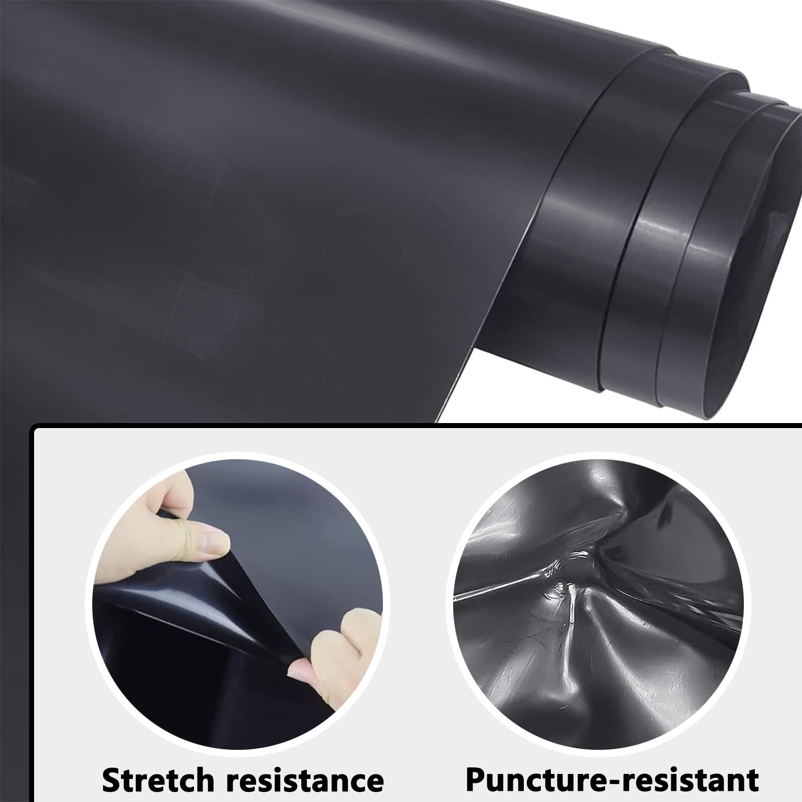 3 m x 3 m HDPE Gummi Teichfolie Schutzunterlage Flexible vorgeschnittene Teichfolie Teichfolie für kleine Teiche Koi Teiche Wassergärten Brunnen