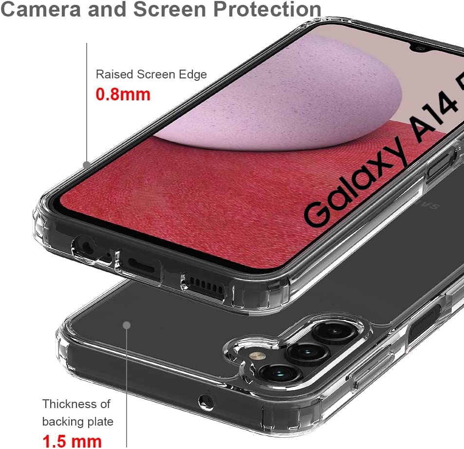 Image of for Back Case Cover Bumper Flexible Silicone Transparent Back Cover for Samsung Galaxy A14 - Transparent