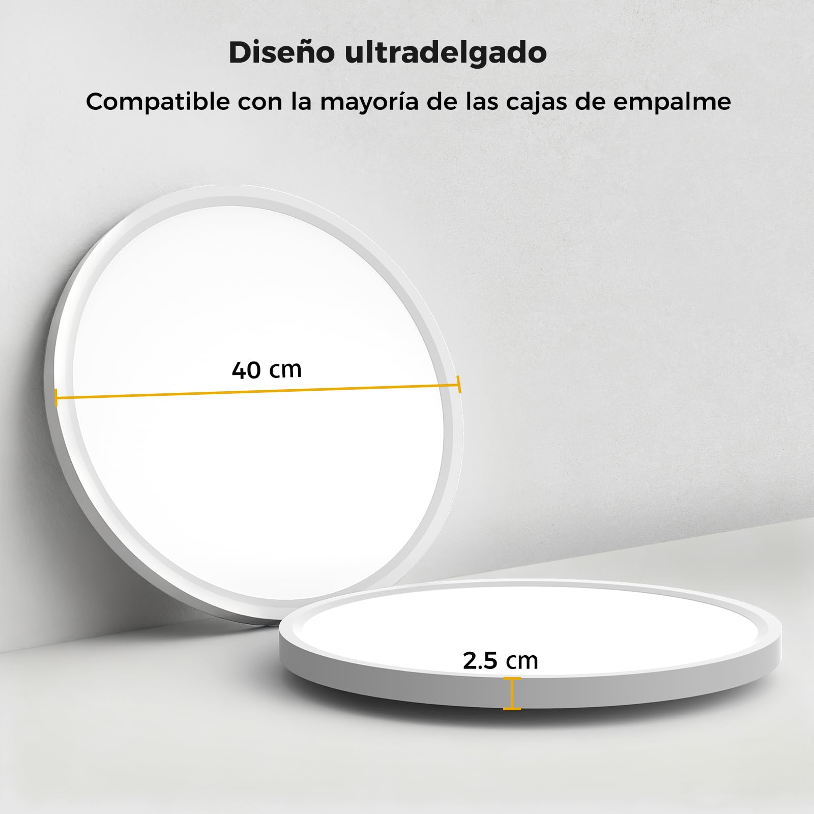 AIKVSXER Lámpara LED de Techo 33W Ø40 cm, Plafón Ultrafino Regulable con Control Inteligente, Temperatura de Color Ajustable 3000K–6500K, Mando a Distancia y App Móvil, con Luz Nocturna Integrada 5W