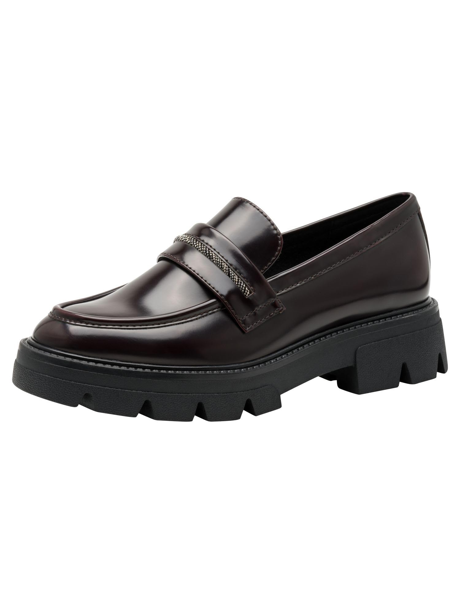 s.Oliver Damen Loafer ohne Absatz Vegan Elegant, Rot (Bordeaux), 39 EU