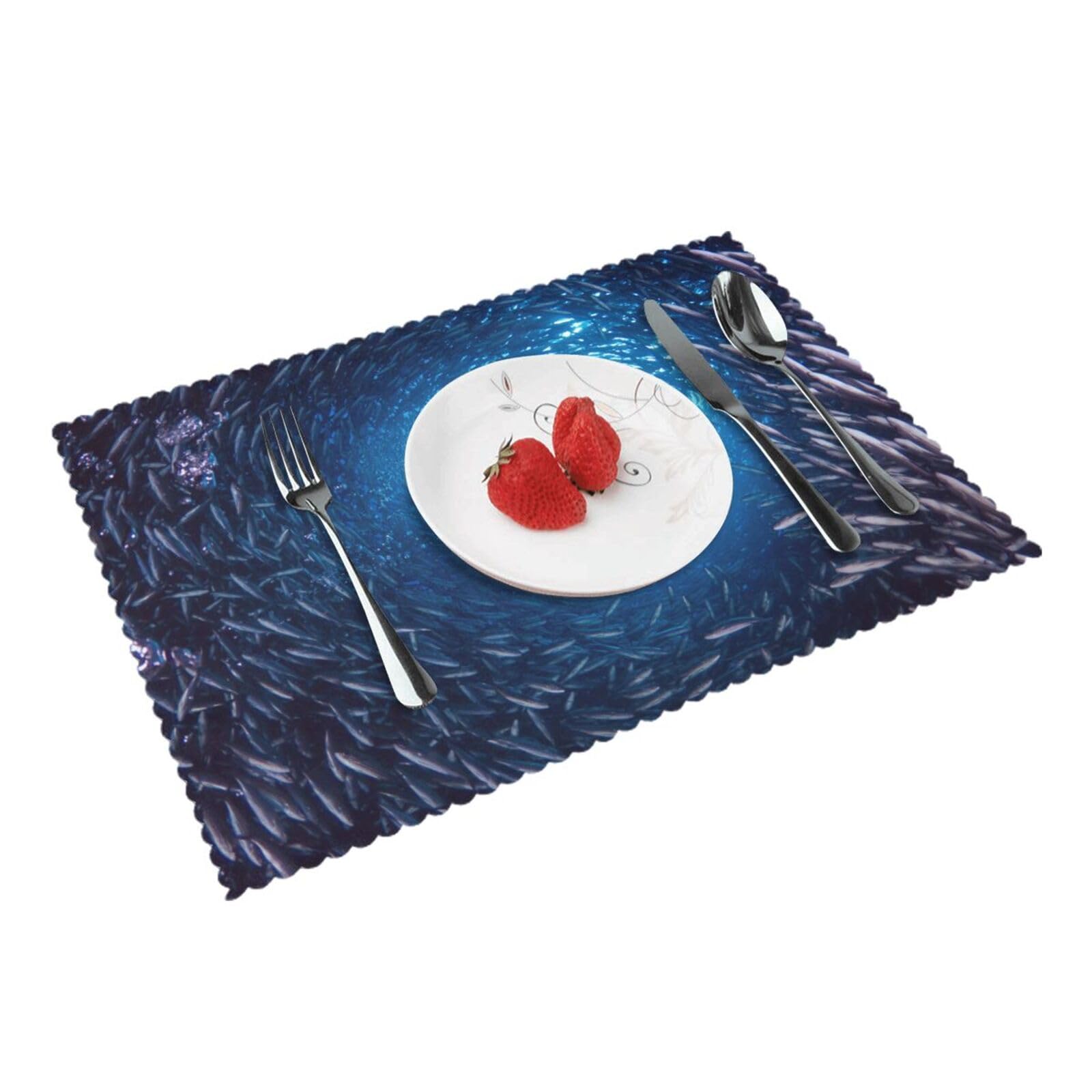 Bnvsadc Underwater Sea Lion 4 Pcs Heat Resistant Placemat 45X30 Cm, Printed Non-Slip Place Mats For Kitchen Dining Table Indoor Outdoor