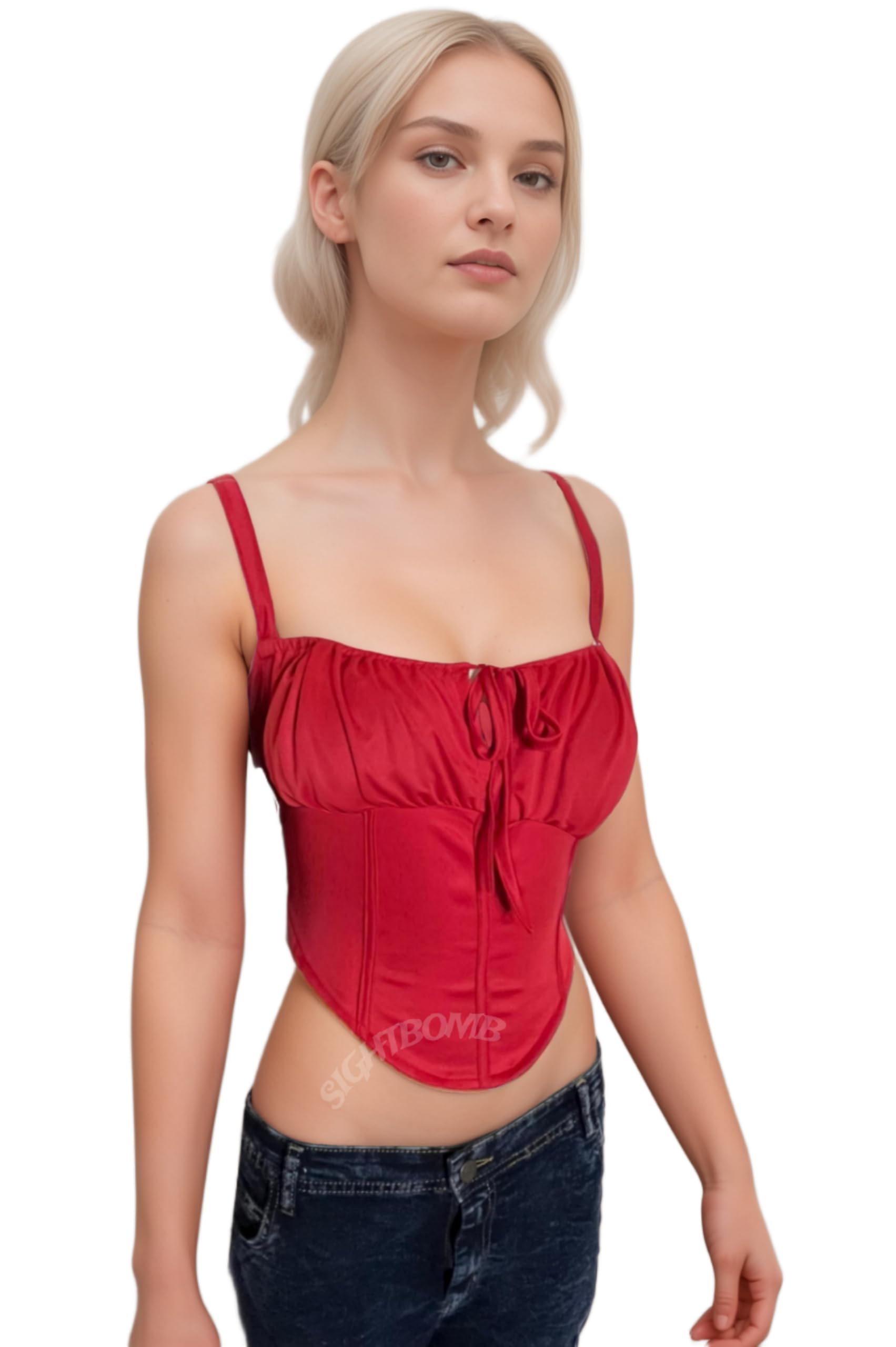 【Lauren】back tie bustier Buy SIGHTBOMB Front TIE Firm Waist Back Drawstring Corset