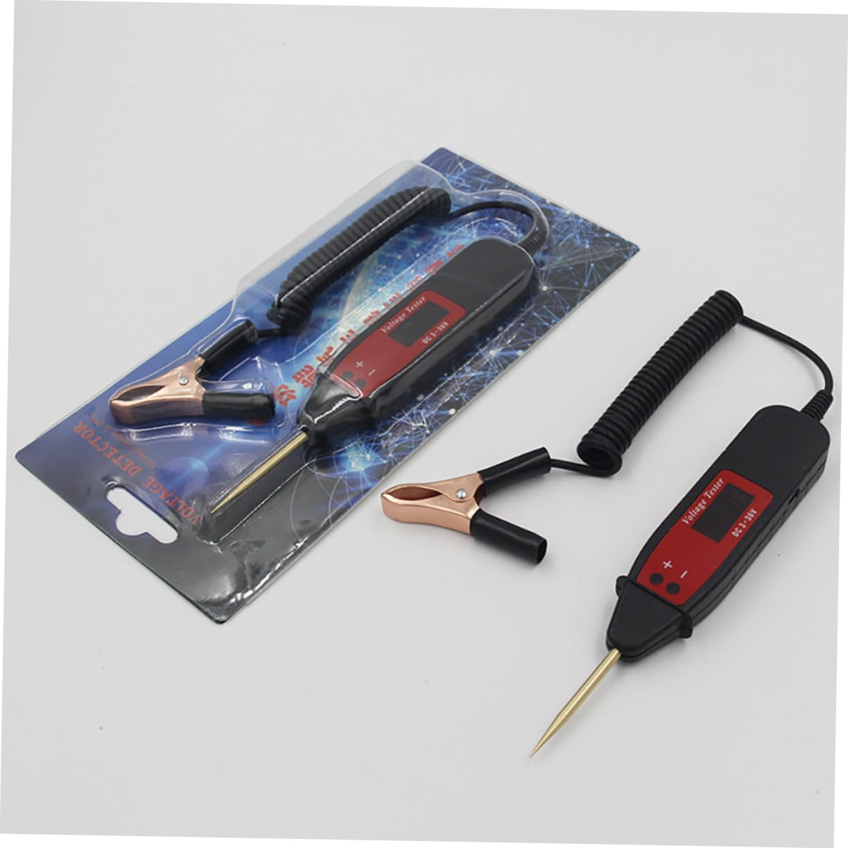 TOPBATHY 3 Pezzi Penna Tester Tensione Digitale per Auto Strumento Manutenzione Elettrica con Display LCD Cavo Estensibile e Prolunga per Controllo e Elettrici