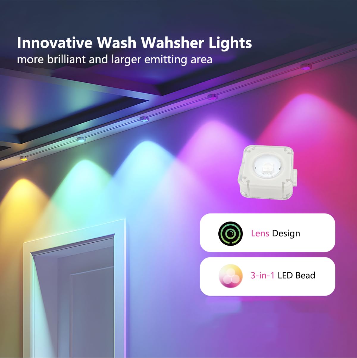 Luci di Festa RGBIC 15M permanente 24V con 47 modalità Impermeabile IP67 30 LEDs Chain Light Music Sync da APP Bluetooth per esterno e interno