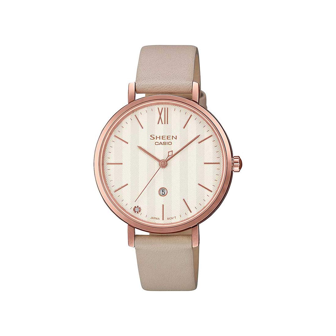 Casio Sheen Analog Rose Gold Dial Womens Watch - SHE-4539CGL-7AUDF (SX275) (B08W4ZW1VB) Amazon Price History, Amazon Price Tracker