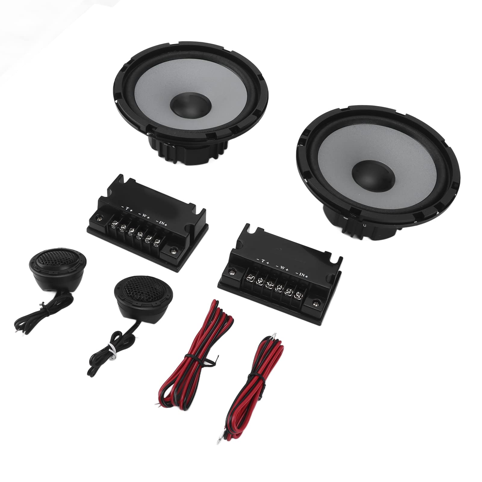 Altavoz coaxial para automóvil, 2 piezas Altavoz coaxial para automóvil de 6.5 pulgadas Frecuencia completa universal 4Ω 12V para sistema de audio automático