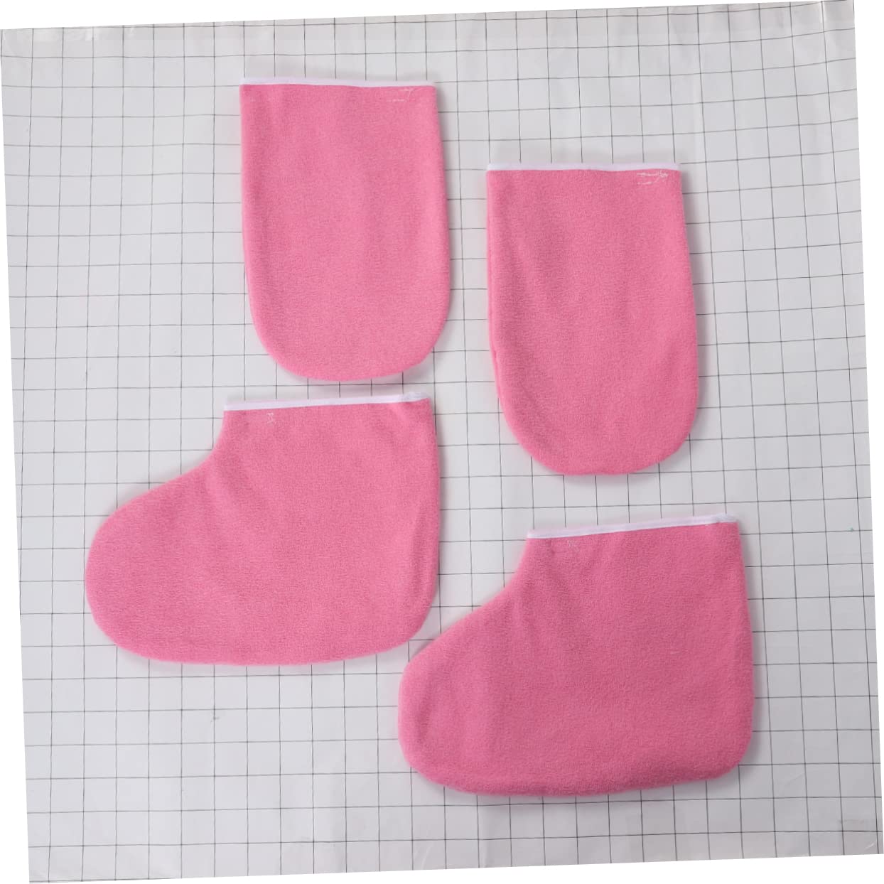 HONMEET Wax Liners Mitts Foot Covers for Manicure Cloth Gloves Booties Heat Retention Washable Pink