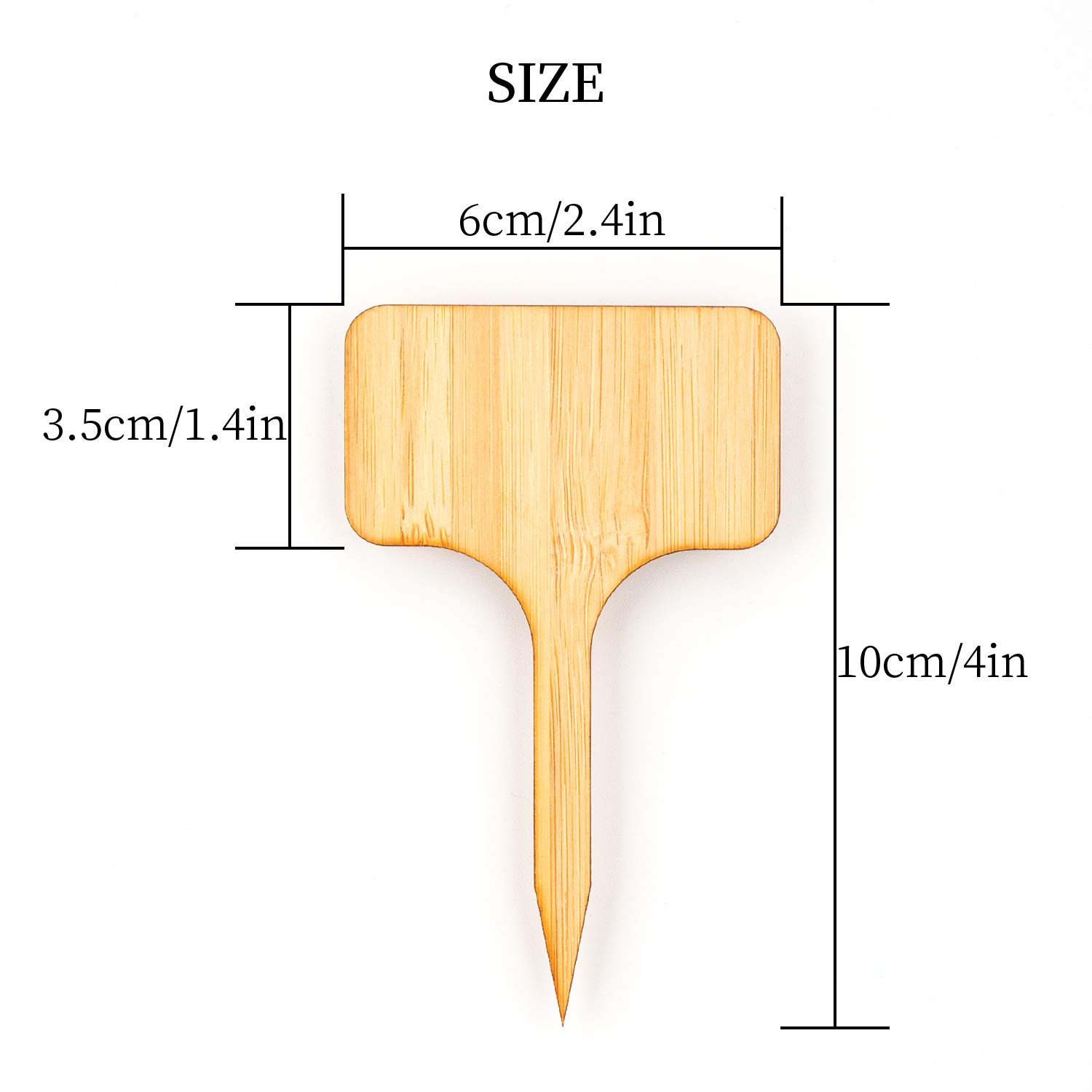 AIEX 30 Pcs Bamboo Plant Labels Wooden Tag T-Type Markers for Garden Potted Plants Greenhouse Accessories – 10 x 6 cm