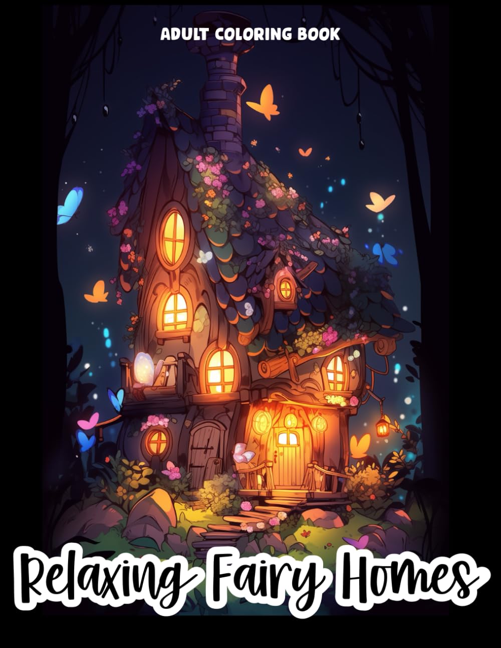 Relaxing Fairy Homes Coloring Book for Adults: Fantasy Aesthetic Fairy Houses Illustrations for Stress & Anxiety Relief