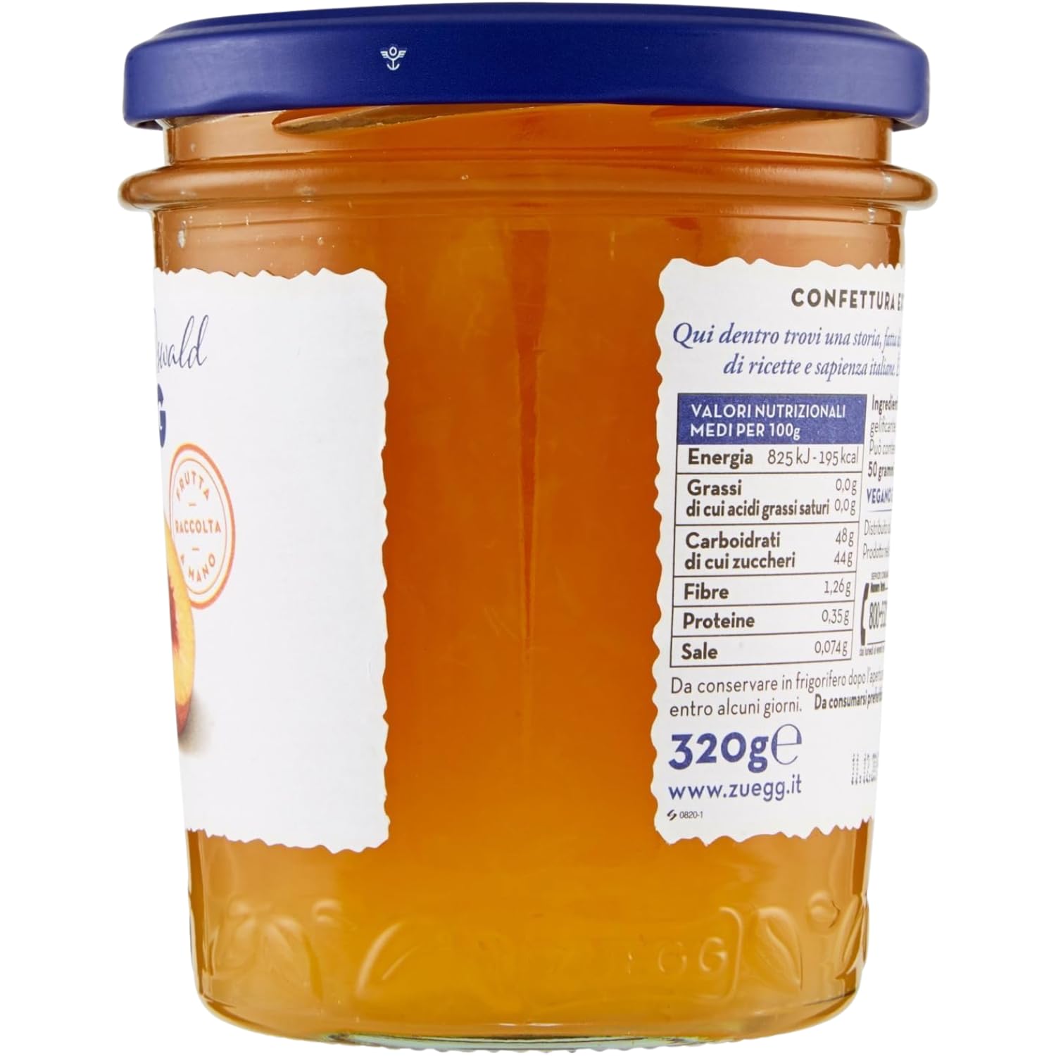 Confettura Extra di Pesche 320 g – Marmellata alla Frutta Dolce e Naturale Ideale per Colazione e Dolci – Variazioni 4/8/12 Pezzi (12 PEZZI)