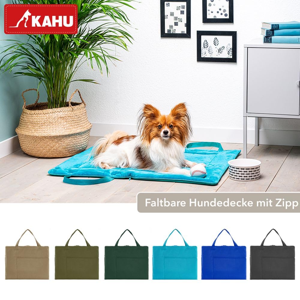 KAHU® Składana Mata dla Psa w Podróży Jako Torba (60 x 80 cm) • Przenośny Koc • Legowisko do Zabrania Ze Sobą • Nadaje Się Jako Torba do Noszenia