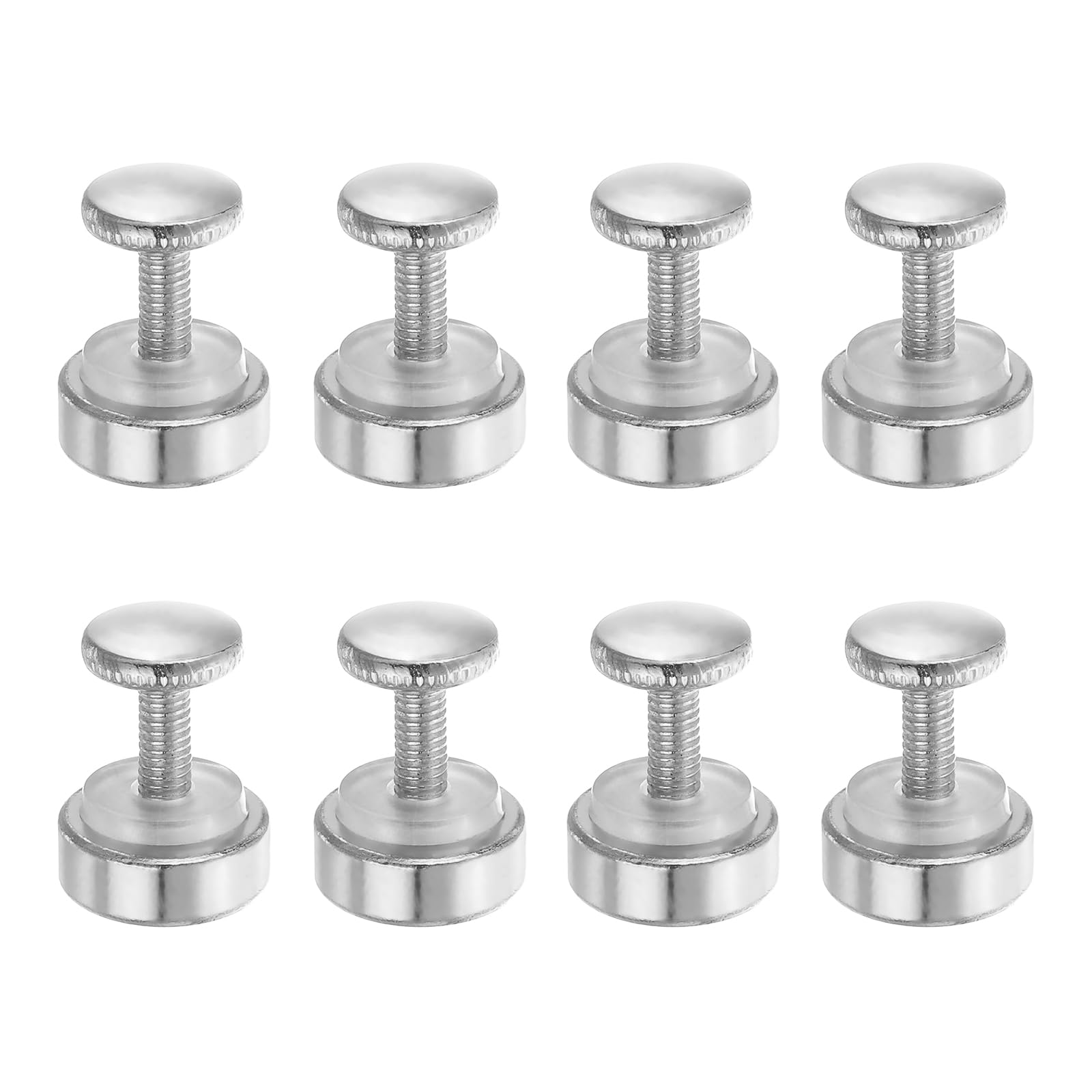 PATIKIL M4x0.7 Standoff Screws with Spacers, 8 Pack Wall Mounting Hardware Thumb Screw Fasteners for Acrylic Glass Signs Mirrors, Silver 15mm