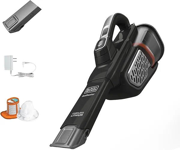 BLACK+DECKER dustbuster Portable Vacuum Cordless Handheld, Small Hand Vacuum Cleaner for Dorm Home and Car, Powerful 20V AdvancedClean+ (HHVK515J00FF)