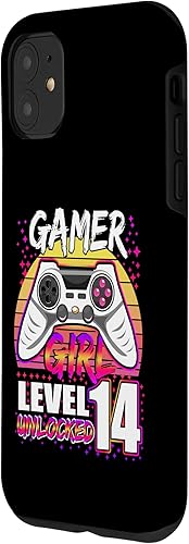 Miniatura 8 de Funda para iPhone 11 Pro Max Gamer Girl Nivel 14 desbloqueado para videojuegos 14 cumpleaños para niñas