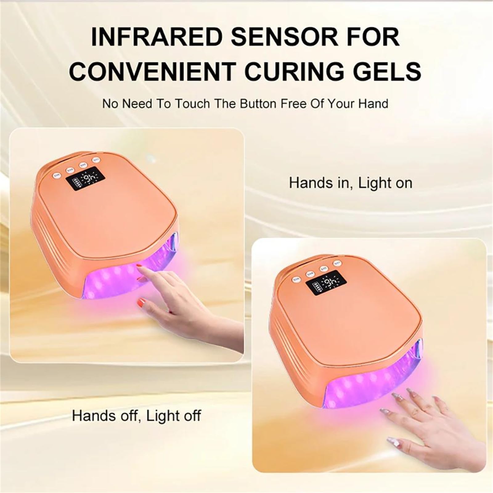 Lampada UV LED per Unghie per asciugare Lo Smalto Gel per Manicure | asciuga unghie a led da 96w con schermo lcd, strumento per salone di bellezza lampada uv ricaricabile da 5200 mah per