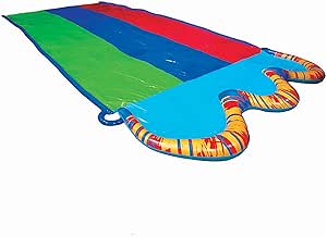 BANZAI Triple Racer Water Slide, Length: 16 ft, Width: 82 in, Inflatable Outdoor Backyard Water Slide Splash Toy