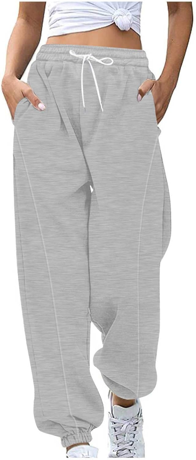 Womens Sweatpants High Waisted Winter Baggy Lounge Pants Fall Drawstring Active Fleece Comfy Joggers with Pockets Womens Sweatpants High Waisted Winter Baggy Lounge Pants Fall Drawstring Active Fleece Comfy Joggers with Pockets