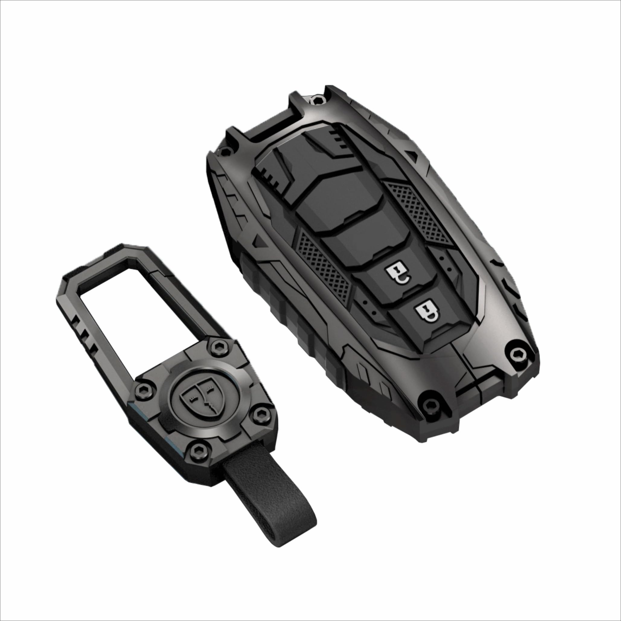 STYLEOBJECT Waterproof Premium Luxury New Transformer Series Soft Silicon Car Key Shell with Keychain 2 Button Metal Smart Car Key Cover for Toyota Innova Crysta, Hycross Innova,Hilux, Land Cruiser
