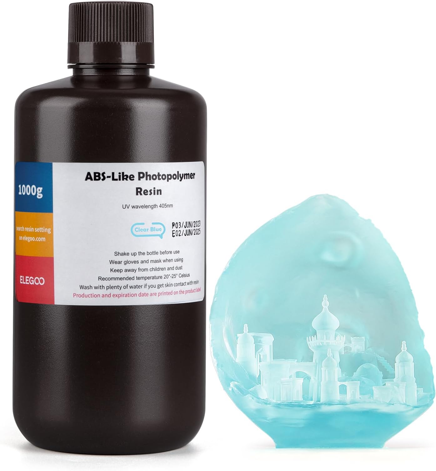 ELEGOO ABS-Like 3D Rapid Resin LCD UV-Curing Resin 405nm Standard Photopolymer Resin for LCD 3D Printing