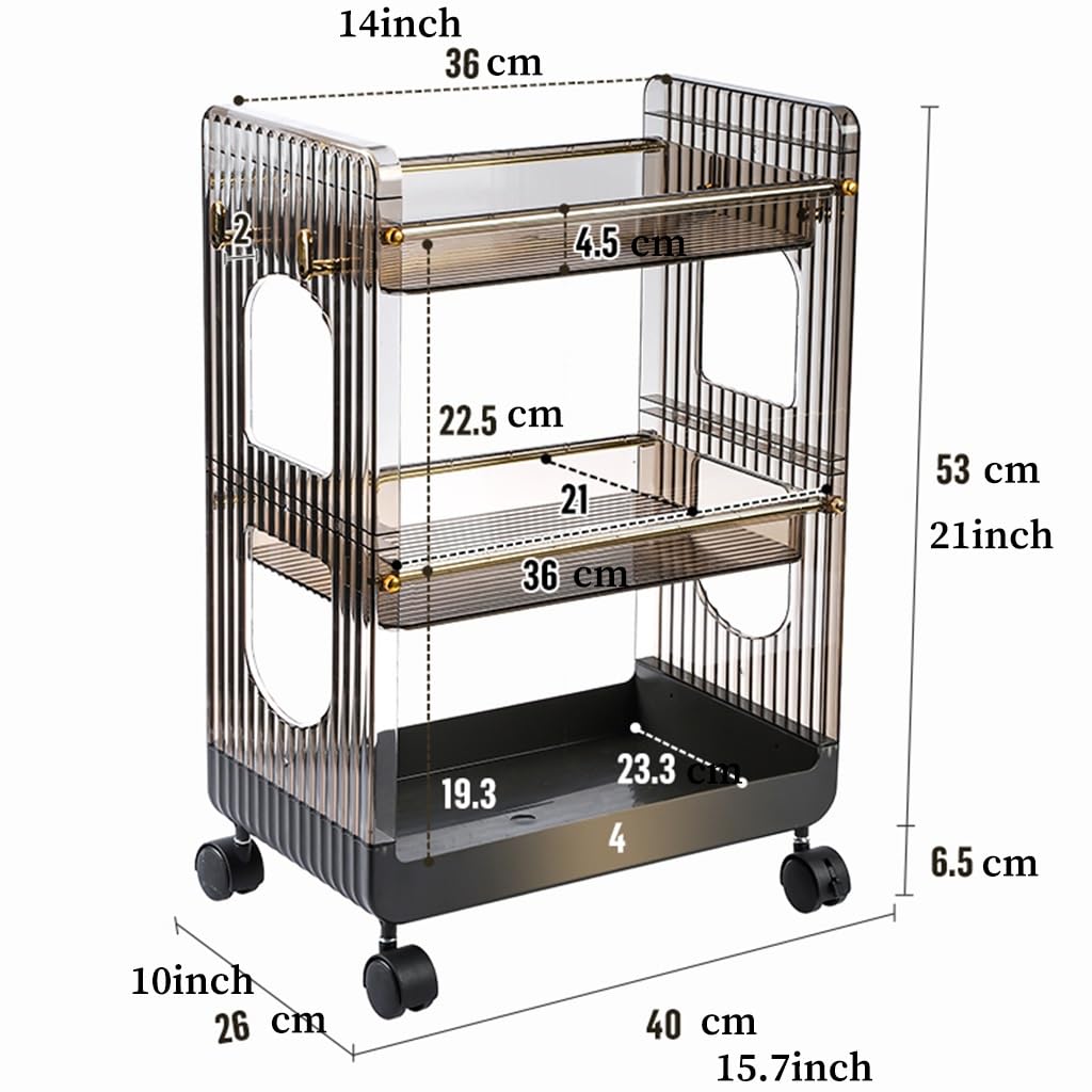 3-poziomowy wysuwany wózek łazienka kuchnia wąskie miejsca(/Beige)