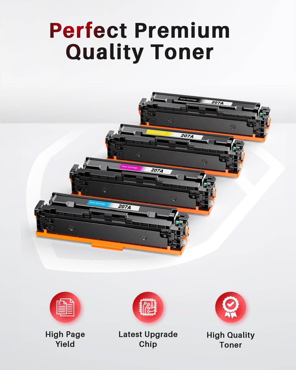 Halloya 207A (Con Chip) Cartucce toner Compatibile per HP 207A 207X per Color LaserJet Pro MFP M283fdw M282nw M283fdn M255dw M255nw W2210A W2211A W2212A W2213A (Nero Ciano Giallo Magenta, 4-Pack)