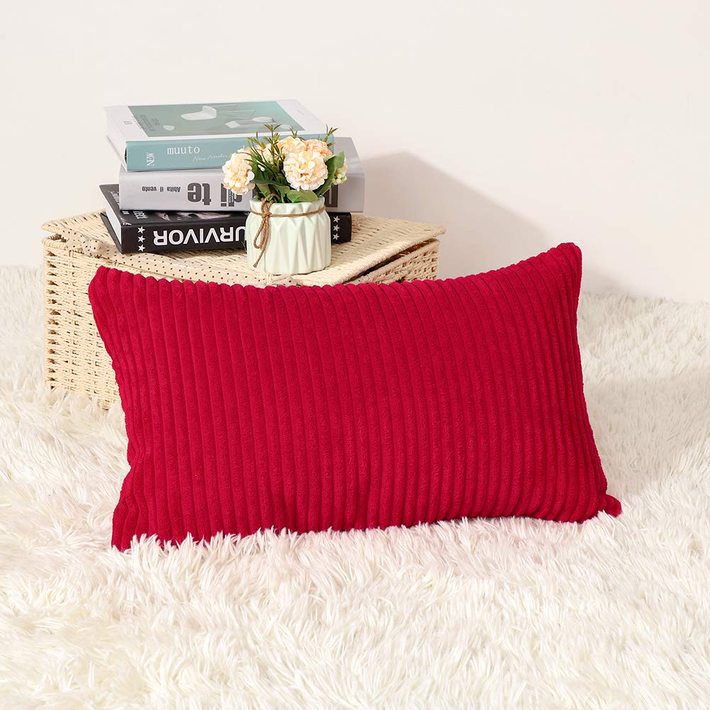 Artscope Cozy Striped Corduroy Pillow Covers Super Soft Decorative Square Throw Pillow Covers Case Cushion Covers for Sofa Couch Bedroom Car Decor 16