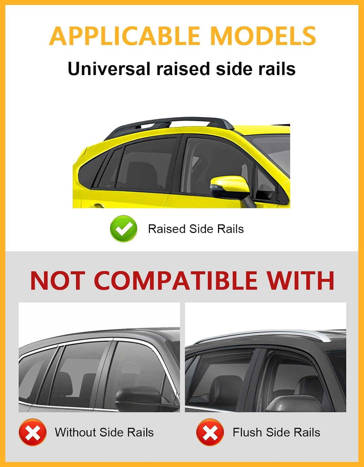 Tuyoung 260lbs Heavy Duty Universal Roof Rack Cross Bars - 52” Thick Lockable Roof Cross Bars Adjustable with Existing Raised Side Rails with Gap Black,Aluminum Crossbars for Cargo Carrier Kayak