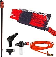 Starlyf Hydrocleaner, scopa telescopica per pulizia 4,6 MTS, alimentata ad acqua, dosatore di sapone, pannelli solari, lavaggio camion, finestre, tabellone per negozi, nero.