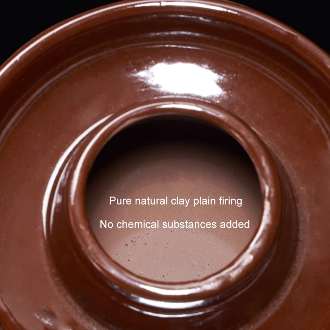 Duży ceramiczny słoik na marynaty z pokrywkami, syczuański tradycyjny chiński porcelanowy garnek do marynowania, ceramiczny garnek fermentacyjny z uszczelką wodną pokrywką śluzy powietrznej, garnek z
