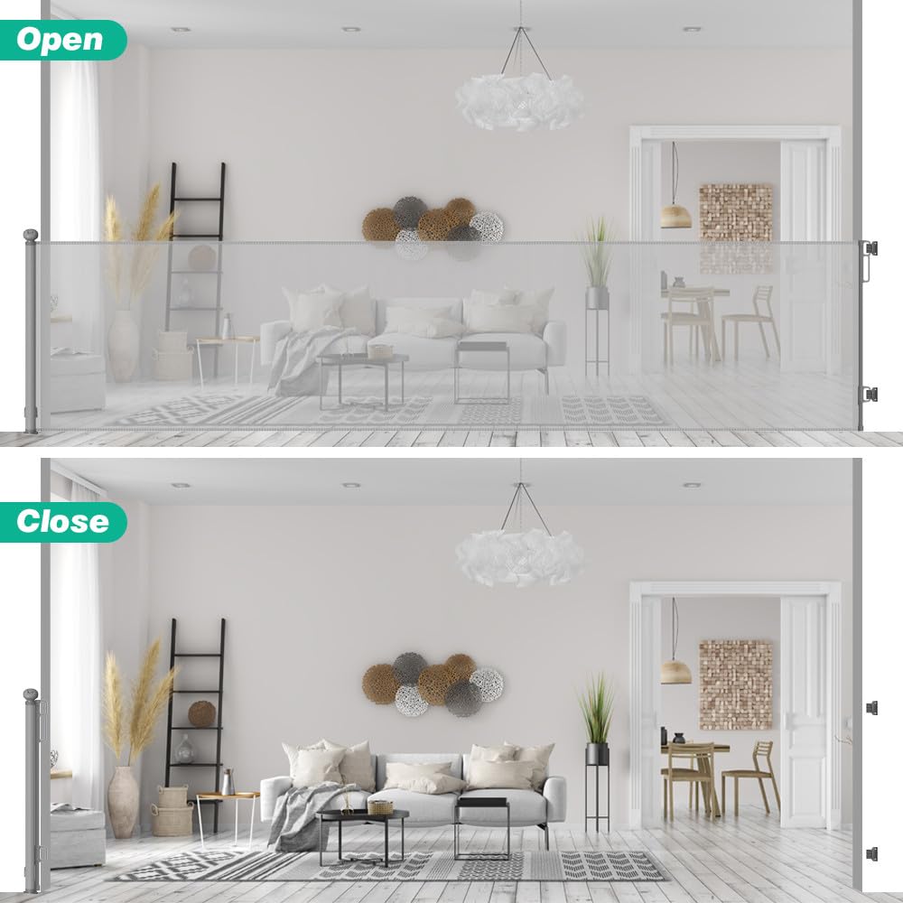 JUPISHOP No Drilling&Drilling Retractable Stair Gate for Baby and Dogs - Image 3