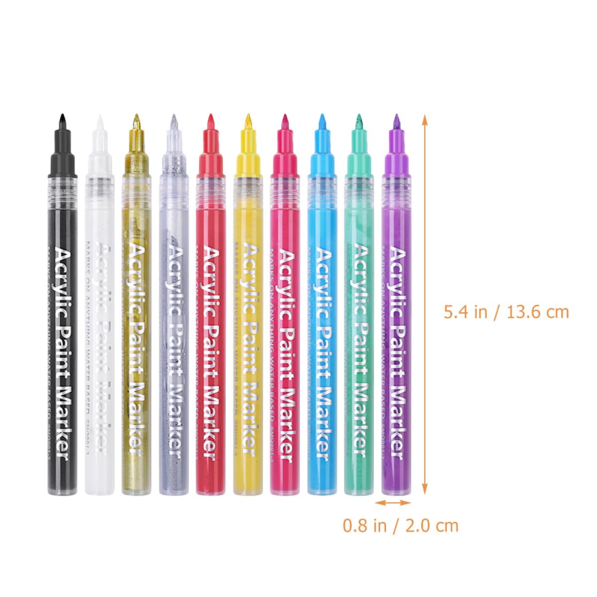 Kit de 10 Rotuladores para Dibujo de Uñas Punta Gruesa, Material Plástico, Uso Profesional en Salón de Manicura para Decoración Rápida y Precisa