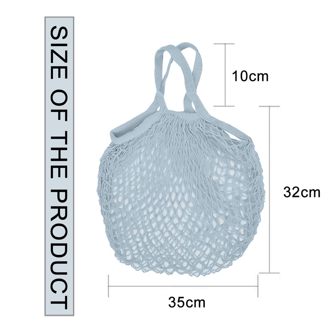 Boodschappentas net, 4 stuks katoenen boodschappennet, nettas