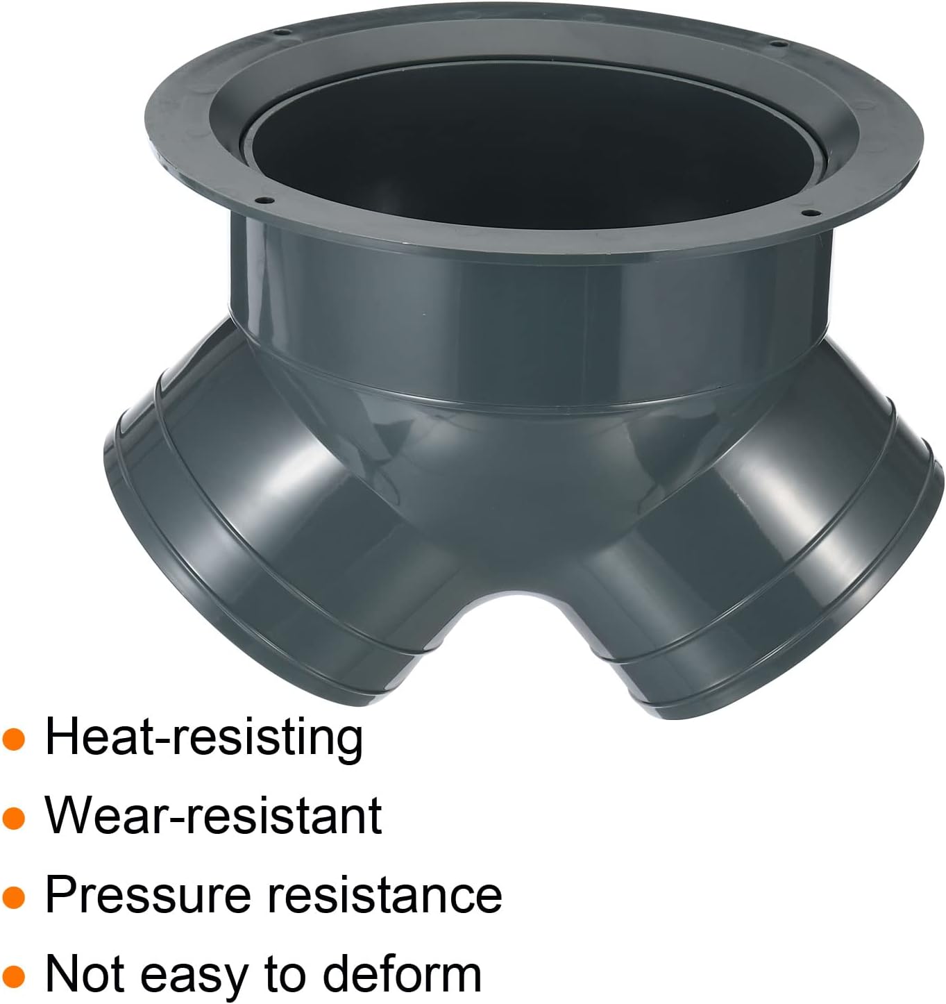 PATIKIL 3 Way Duct Splitter, 4"x4"x6" Y Reducer Connector Air Vent Duct Hose Exhaust Pipe Adapter with Flange for Dryer Exhaust Fan Vent Systems HVAC, Grey