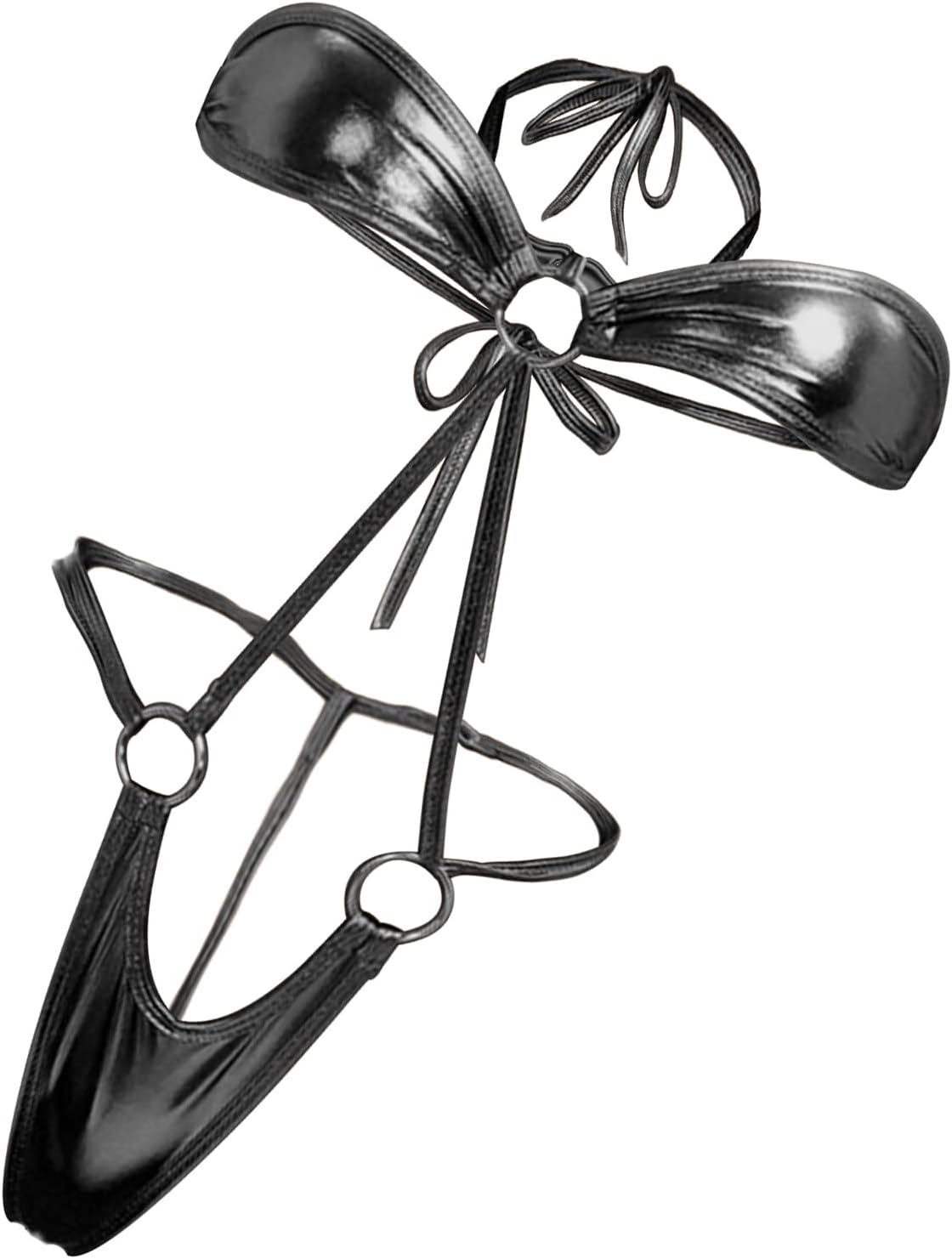 Sexy Latex Wet Look Lingerie for Women One Piece Exoctic Dancer Wear