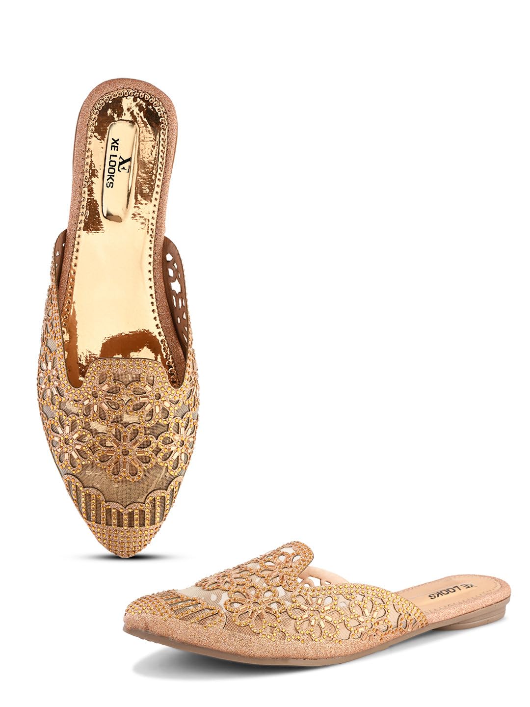 Floral Design Mules | Shimmering Finish | Trendy & Easy Slip-On Style for Girls & Womens-image-38