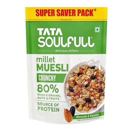 Soulfull Millet Muesli - Crunchy, Contains Almonds & Raisins- 700g