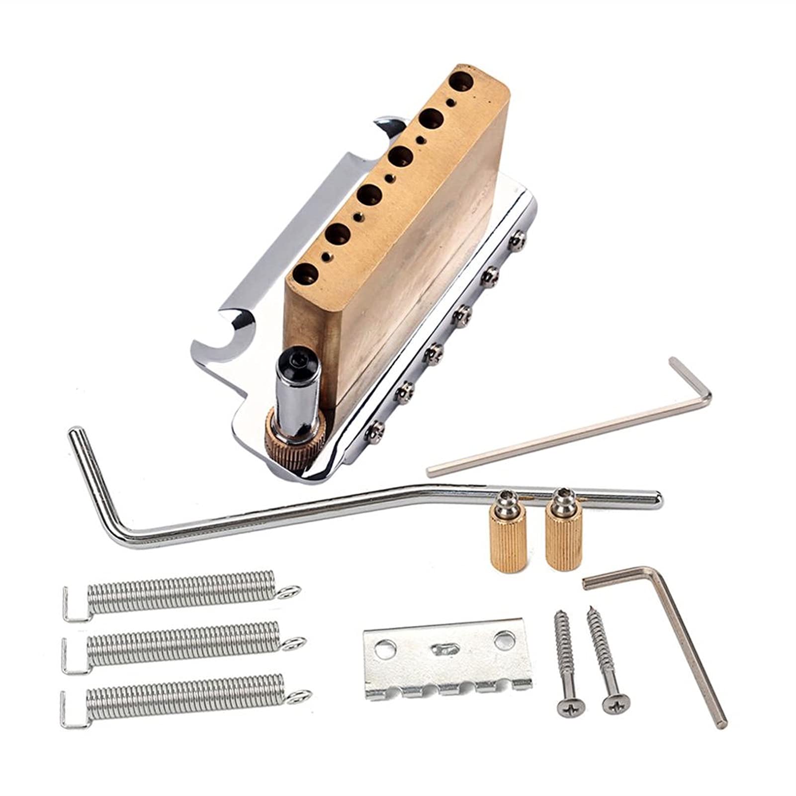 S T Sistema De Trémolo De Guitarra Eléctrica Brass Bridge + Sillines Conjunto Puente Guitarra