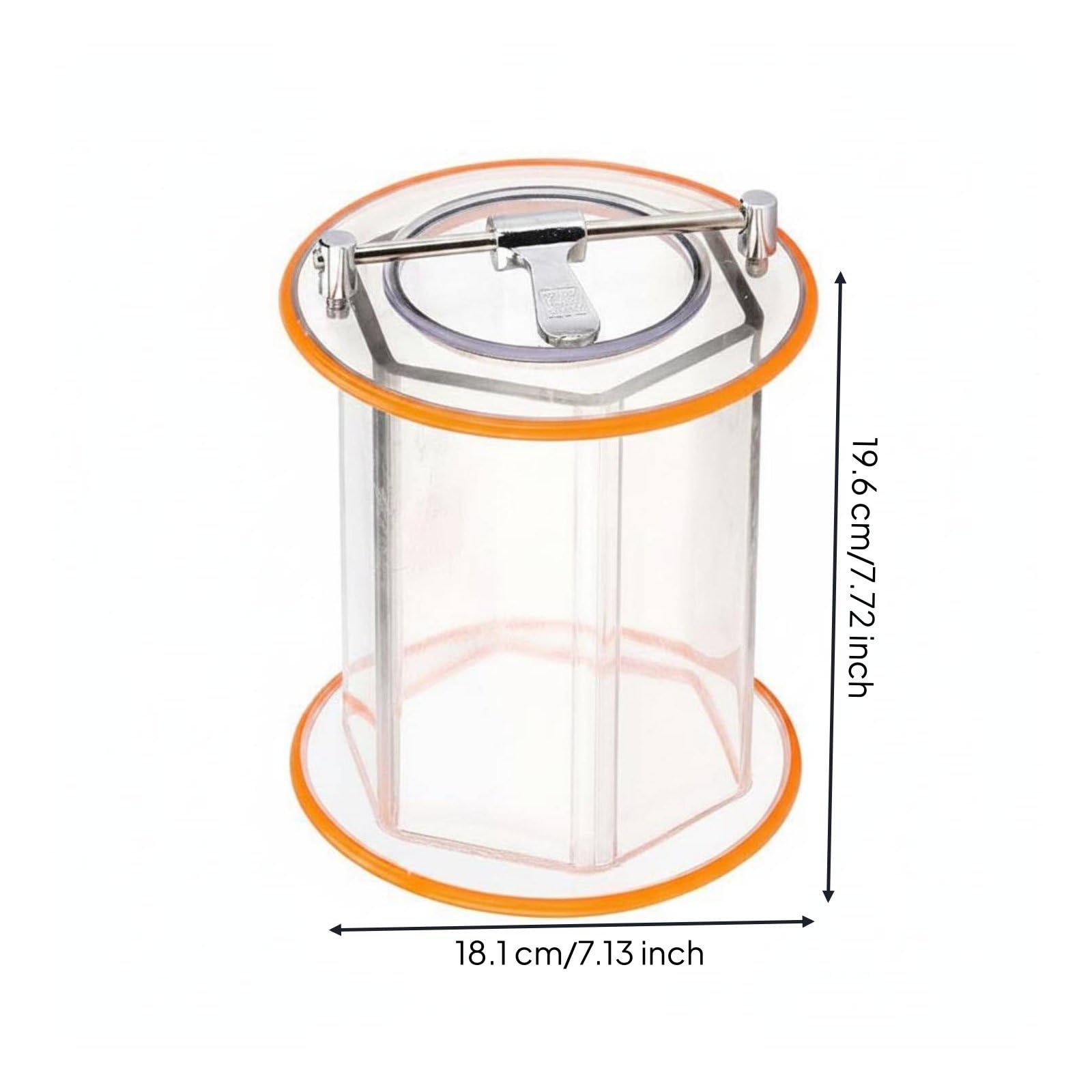 Tonneau de Polissage Hexagonal en Acrylique Haute Transparence, Baril de Polisseuse Rotative, Tambour Polissage avec Joint Anti-Fuite pour Bijoutiers, Artistes, Kt2000