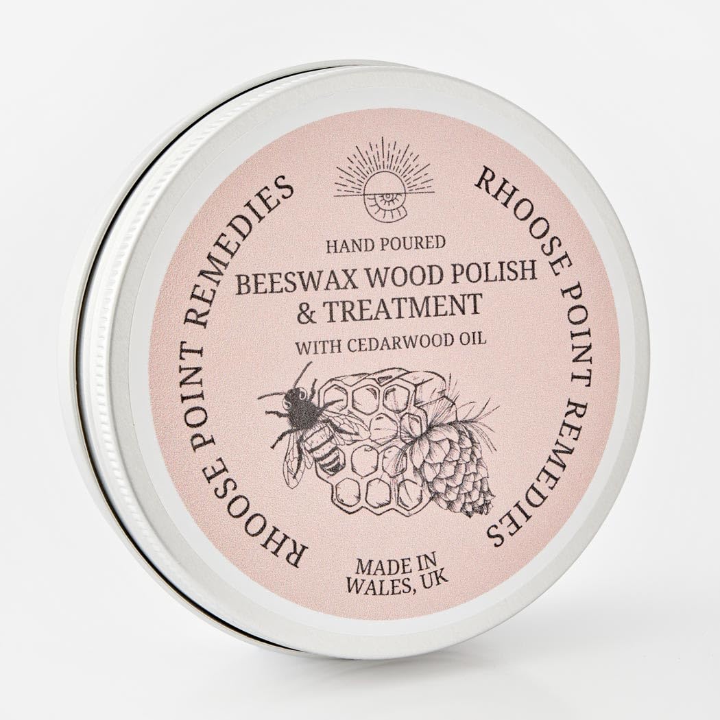 Beeswax Wood Polish with Cedarwood Essential Oil - 100ml - Natural Wood Wax, Enhances the Natural Beauty of All Types of Wood, Cleans, Seals & Protects for a Perfect Finish