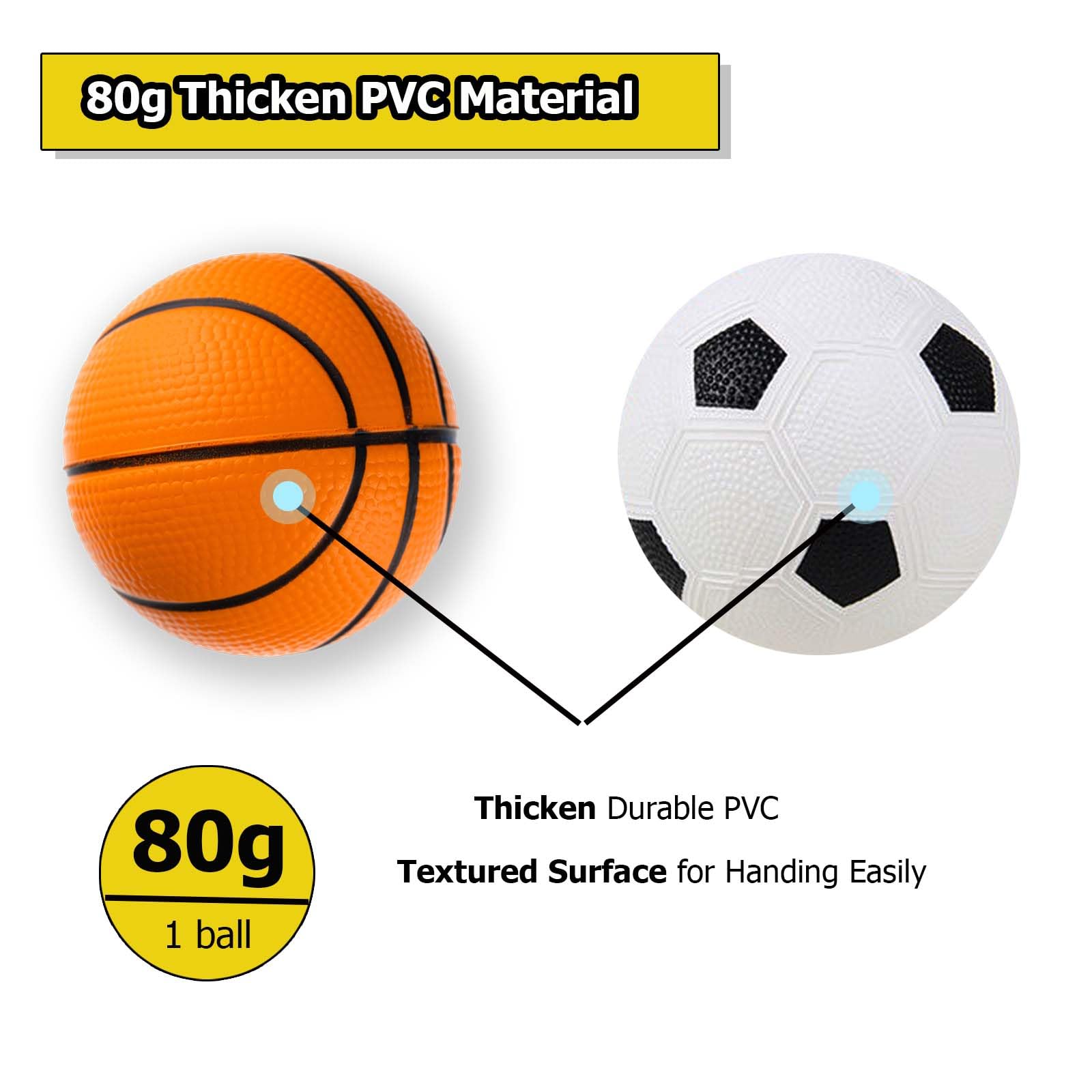 VETGI Toddler & Little Kids Basketball, 5" Mini Basketball w/Pump, Small Inflatable Balls for Boys and Toddler, Indoor Outdoor Basketball Set, Safe PVC Basketball for Kids Age 3 4 5 6 7 8 - Image 6