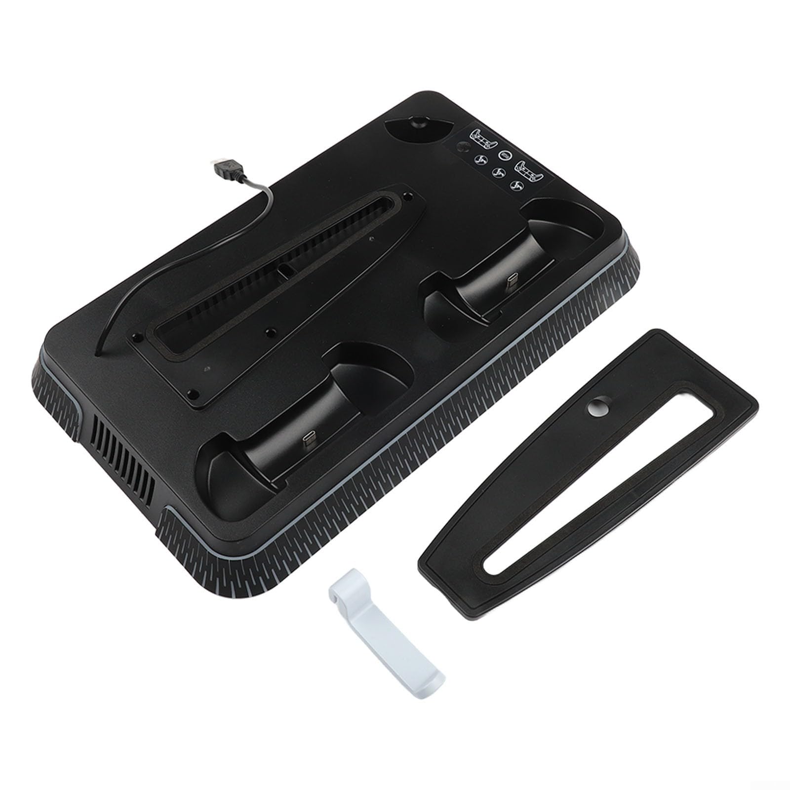 Supporto verticale per stazione di raffreddamento PS5 Pro con ricarica multifunzione per controller (nero)