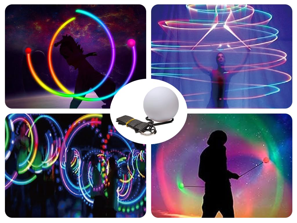 Lot de 4 pois LED - Pois en spirale - Avec couleurs arc-en-ciel et effet stroboscopique - Pour enfants, événements électoraux, écoles, concerts