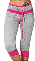 Vista 122 de Pantalones capri para mujer, estilo casual, de verano, elásticos, de cintura alta, pantalones de yoga, ajuste atlético, pantalones deportivos