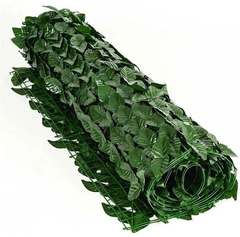 Siepe Artificiale Edera In Rotolo Con Supporto A Rete | Altezza 1 Metro, Venduta Al Metro Lineare | Fogliame Fitto 800 Foglie/m², Resistente Ai Raggi UV, Per Giardino E Terrazzo