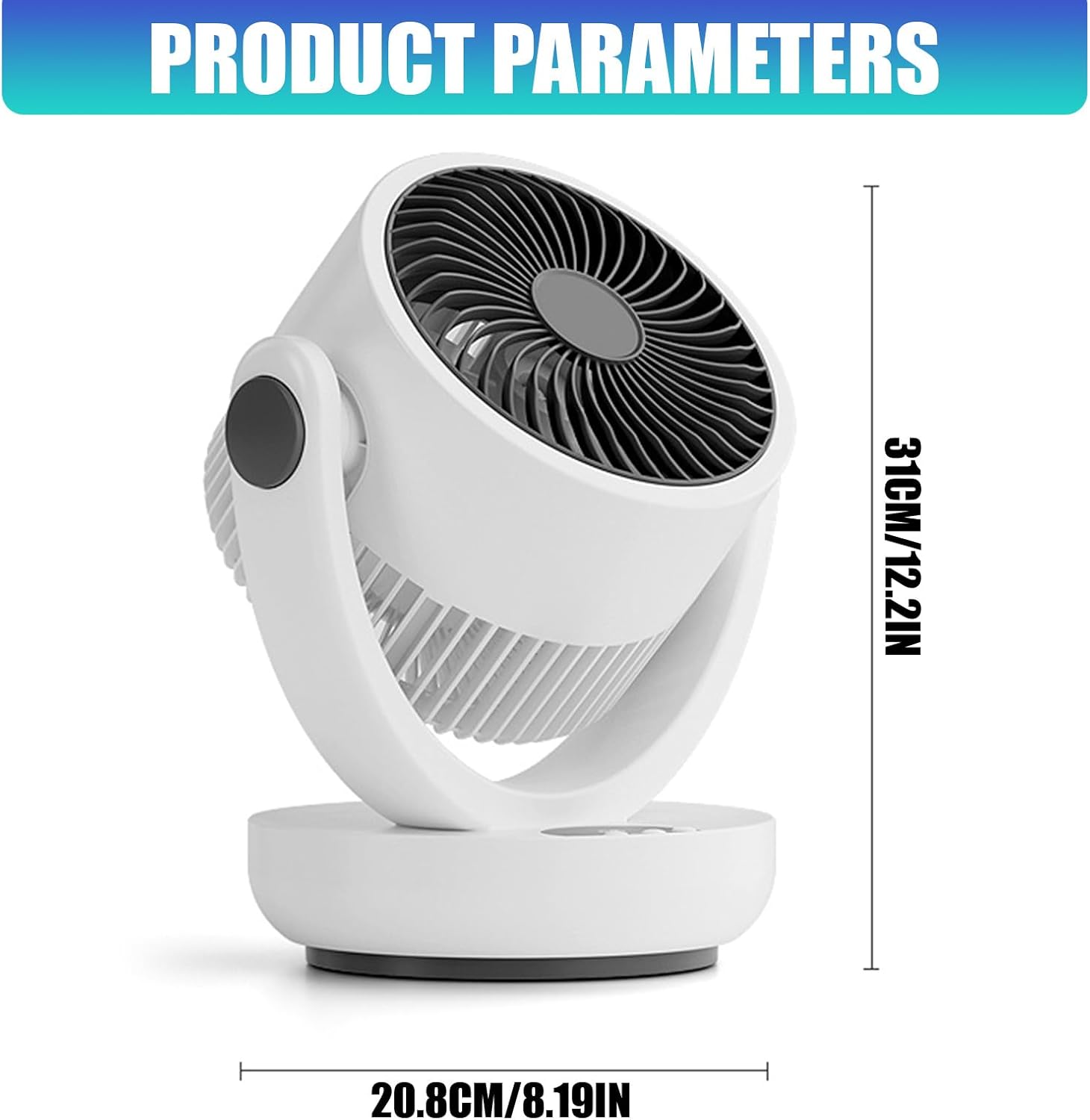 Flexible 360 Degree Rotating Table Fan Portable Cooling Device Air Flows for Work Study Areas Quiet Portable Table