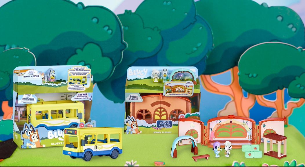 Bluey - School Bus, Bus Pour Le Cole 2 Chiffres Avec Bingo Personnages De La Serie De Dessins Bluey - School Bus, Bus Pour Le Cole 2 Chiffres Avec Bingo Personnages De La Serie De Dessins